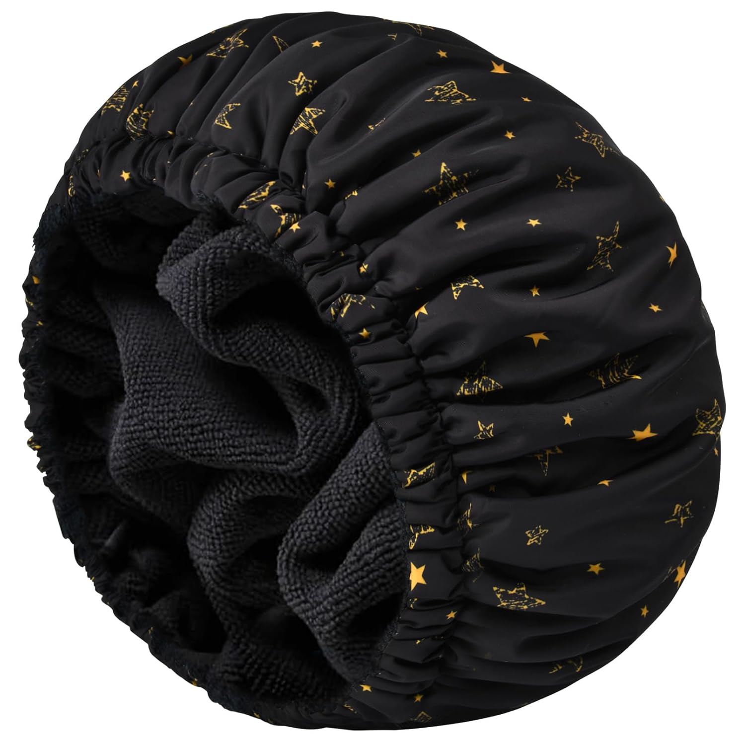 Shower Cap for Women Terry Lined Bath Cap Large Reusable Waterproof Elastic Band Pink Shower Caps for Long Thick Hair Soft Bath Shower Hair Caps