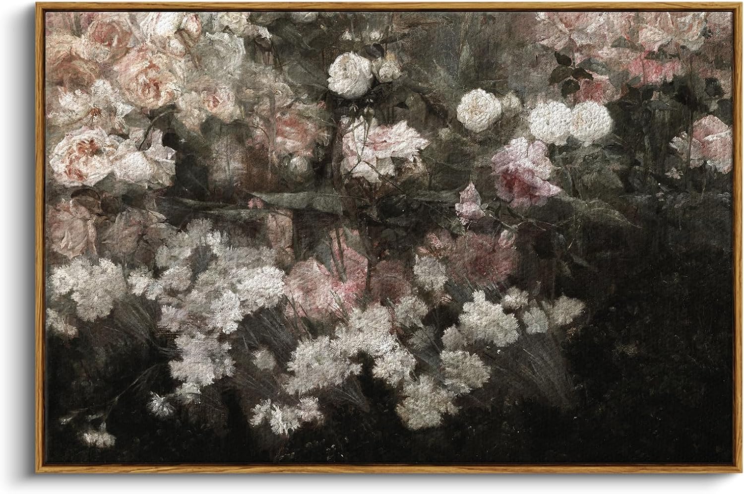 Framed Canvas Wall Art, Meadow with Flowers Painting, Landscape for Living Room, Bedroom, Home, Bathroom Decor, 8x10
